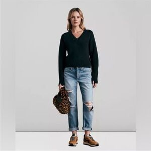 Rag & Bone Rosa Mid Rise Boyfriend Jean in Vandam Wash Size 27 NEW!